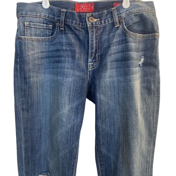 Lucky Brand Sienna Cigarette Distressed Denim Jeans Sz 10/30 - Picture 2 of 9